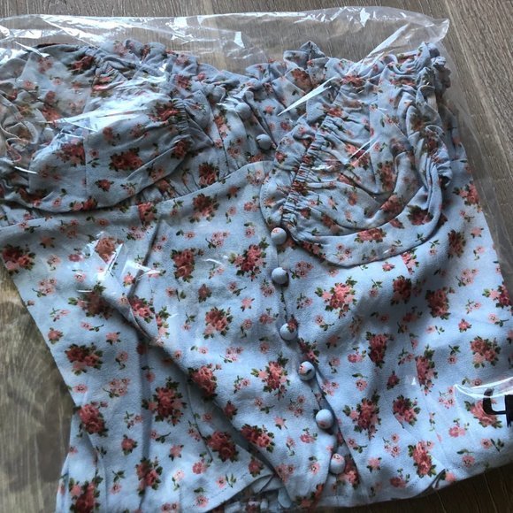 💙NWOT Reformation Bev Top Petunia - Picture 3 of 5